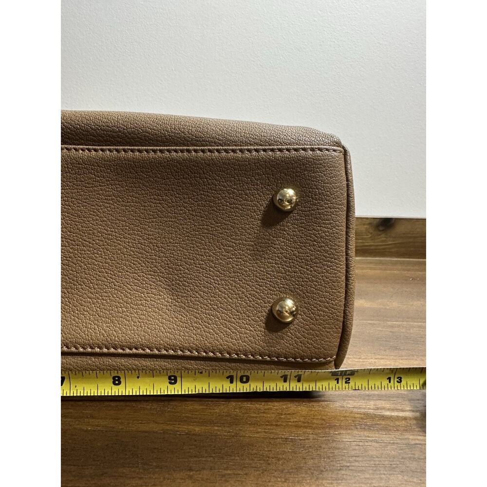ORA DELPHINE SATCHEL PEBBLE LEATHER CAMEL TAN 12" X 7" SMALL Bag CLASSIC LUXURY - Picture 7 of 16